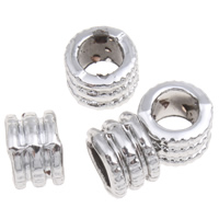 Zinc Alloy Jewelry Beads, Column, silver color plated, lead & cadmium free Approx 3mm 