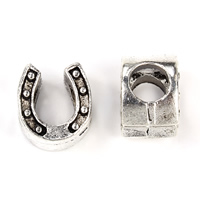 Zinc Alloy European Beads, Horseshoes, antique silver color plated, without troll, lead & cadmium free Approx 5mm, Approx 