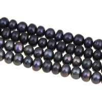 Perlas Botón Freshwater , Perlas cultivadas de agua dulce, más colores para la opción, 5-6mm, agujero:aproximado 0.8mm, longitud:aproximado 14.5 Inch, Vendido por Sarta