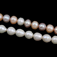 Perlas Patata Freshwater, Perlas cultivadas de agua dulce, natural, más colores para la opción, 9-10mm, agujero:aproximado 0.8mm, longitud:aproximado 15 Inch, Vendido por Sarta