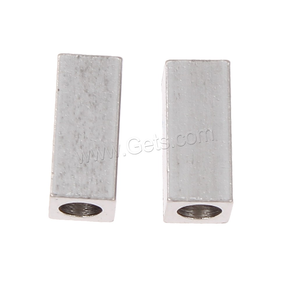 Stainless Steel Beads, Rectangle, different size for choice, original color, Hole:Approx 1mm, Sold By PC