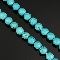 Perles turquoise naturelles teintées, Turquoise teint, Rond, multiple tailles pour le choix & facettes, vert Environ 1-1.5mm Environ 15 pouce, Vendu par brin
