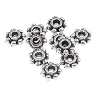 Perles intercalaires en alliage de zinc, fleur, Plaqué de couleur d'argent, sans plomb et cadmium Environ 1mm, Environ Vendu par sac