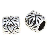 Zinc Alloy Large Hole Beads, Column, antique silver color plated, lead & cadmium free Approx 5mm, Approx 