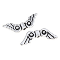 Alliage de zinc Ange Perles Wing, forme d'aile, Plaqué de couleur d'argent, sans plomb et cadmium Environ 1mm, Environ Vendu par sac