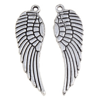 Wing Shaped Zinc Alloy Pendants, antique silver color plated, lead & cadmium free Approx 1mm, Approx 