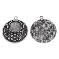 Zinc Alloy Pendant Cabochon Setting, Flat Round, antique silver color plated, lead & cadmium free Approx 2mm, Inner Approx 12mm, Approx 
