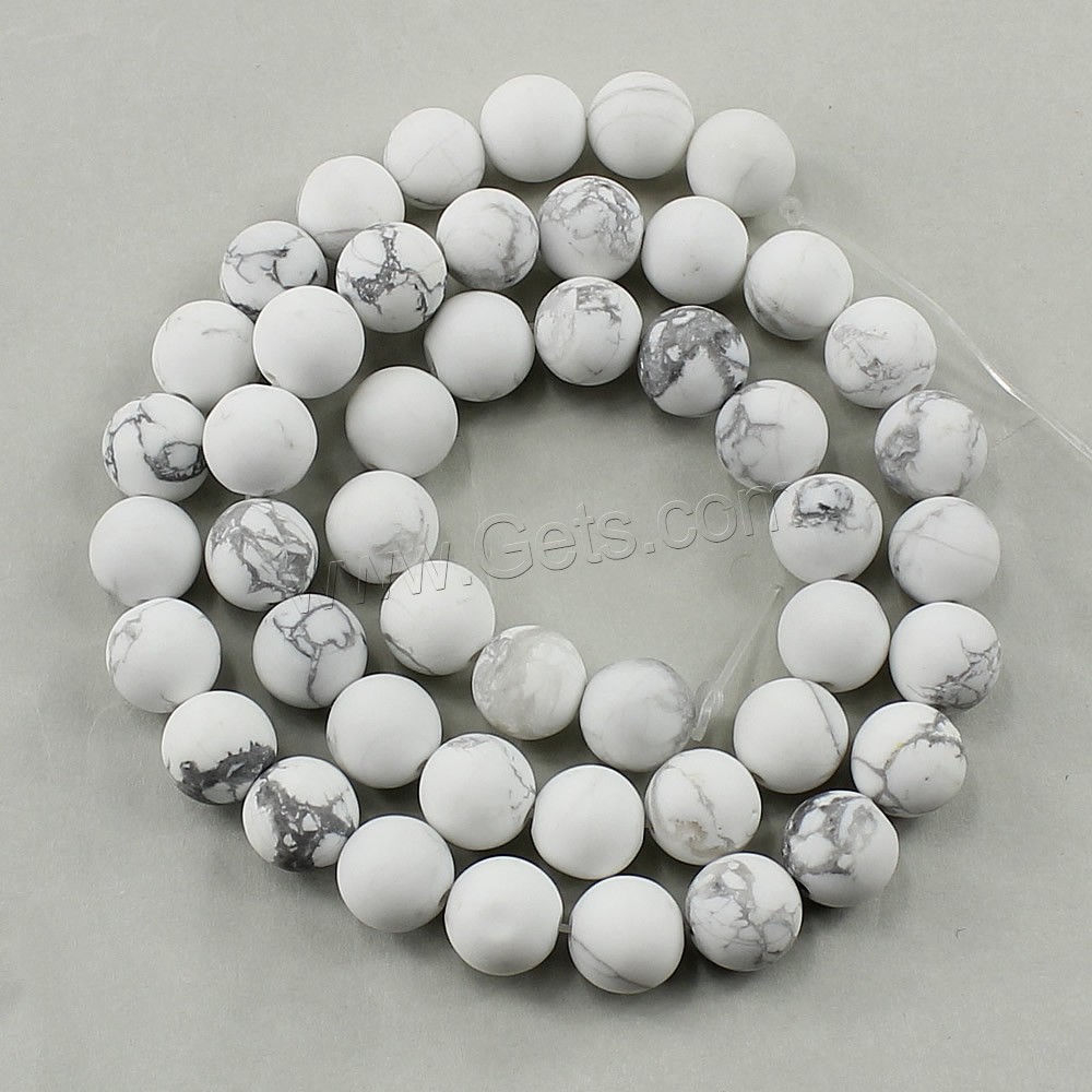 Natural White Turquoise Beads, Round, different size for choice & frosted, Hole:Approx 1-2mm, Length:Approx 15.5 Inch, Sold By Strand