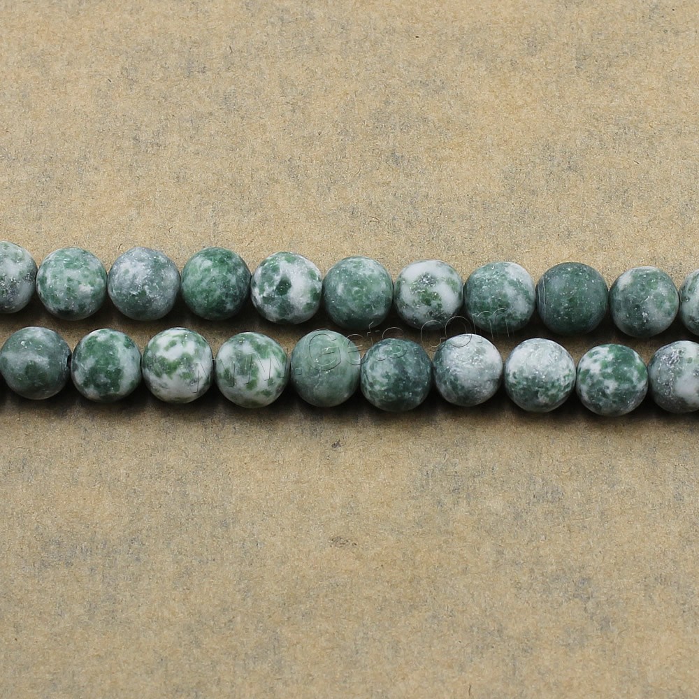 Green Spot Stone Beads, Round, natural, different size for choice & frosted, Hole:Approx 1-2mm, Length:Approx 15 Inch, Sold By Strand