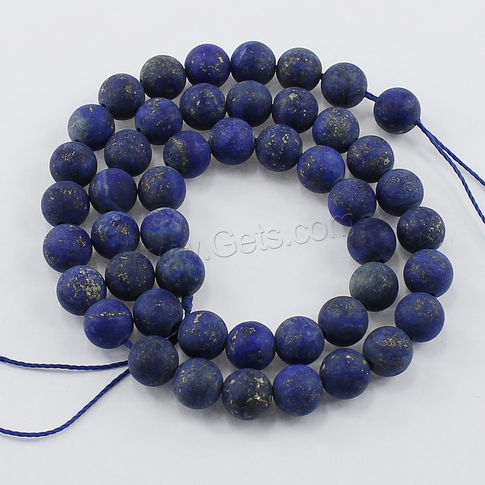 Natural Lapis Lazuli Beads, Round, different size for choice & frosted, Hole:Approx 1-2mm, Length:Approx 15.5 Inch, Sold By Strand