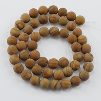 Holzmaserung Stein Perlen, Grain Stein, rund, natürlich, verschiedene Größen vorhanden & satiniert, Bohrung:ca. 1-2mm, Länge:ca. 15 ZollInch, verkauft von Strang