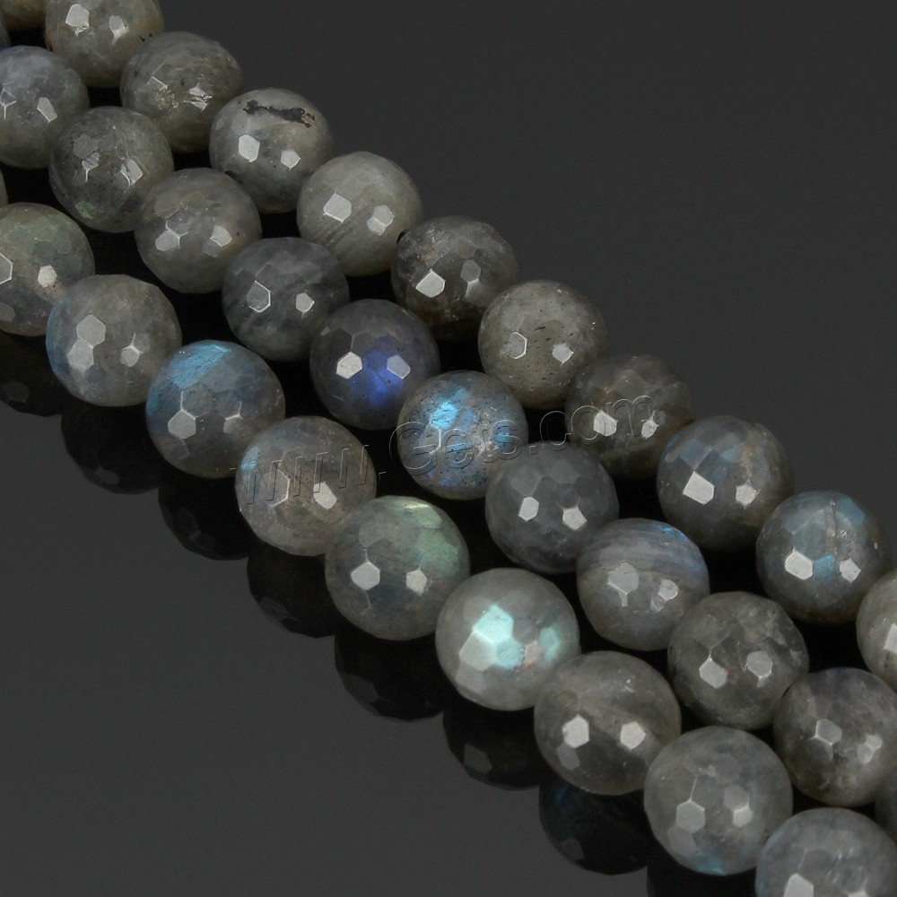 Labradorite Beads, Round, natural, different size for choice & faceted, Grade AAA, Hole:Approx 1-2mm, Length:Approx 15.5 Inch, Sold By Strand