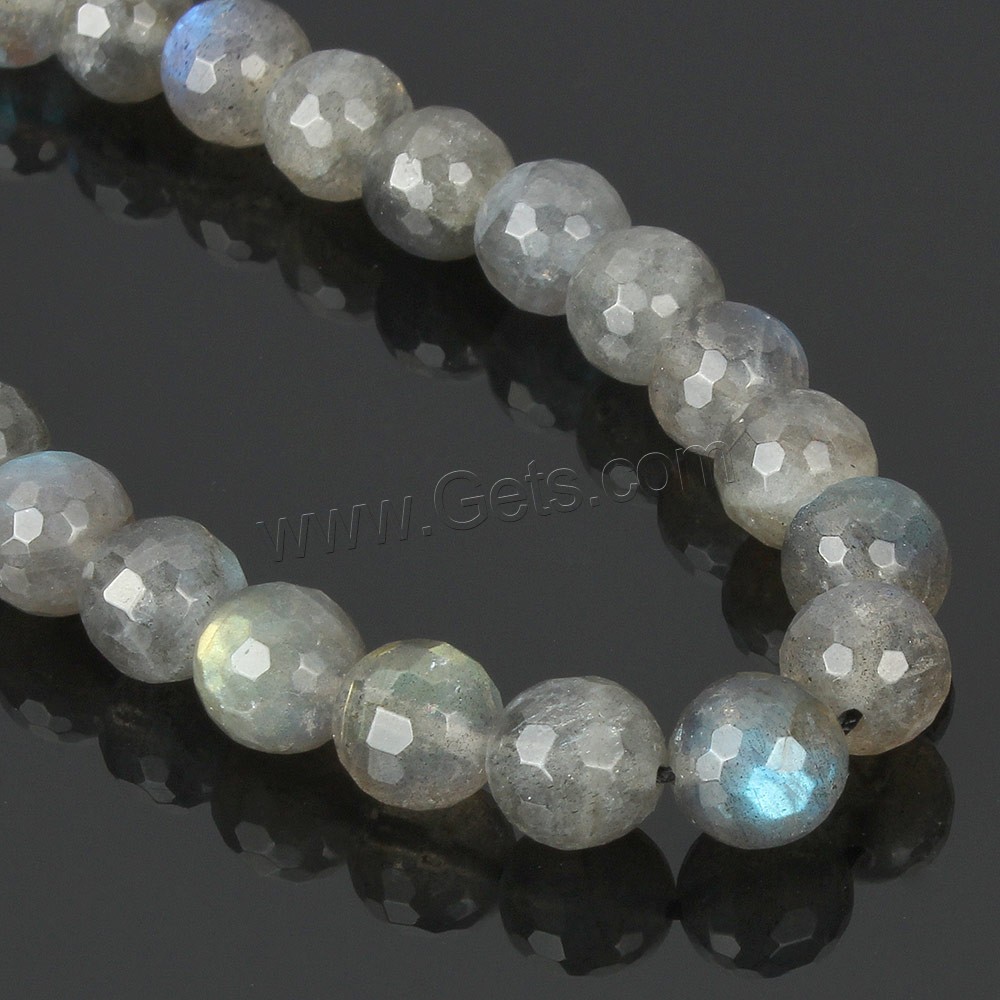 Labradorite Beads, Round, natural, different size for choice & faceted, Grade AAA, Hole:Approx 1-2mm, Length:Approx 15.5 Inch, Sold By Strand