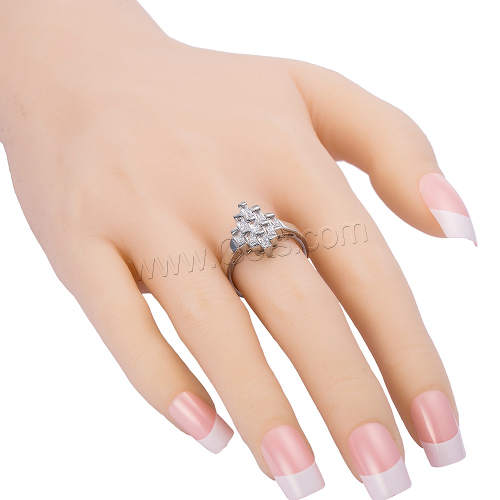 Gets® палец кольцо, Латунь, Другое покрытие, разный размер для выбора & с кубическим цирконием & граненый, Много цветов для выбора, не содержит никель, свинец, 15mm, продается PC
