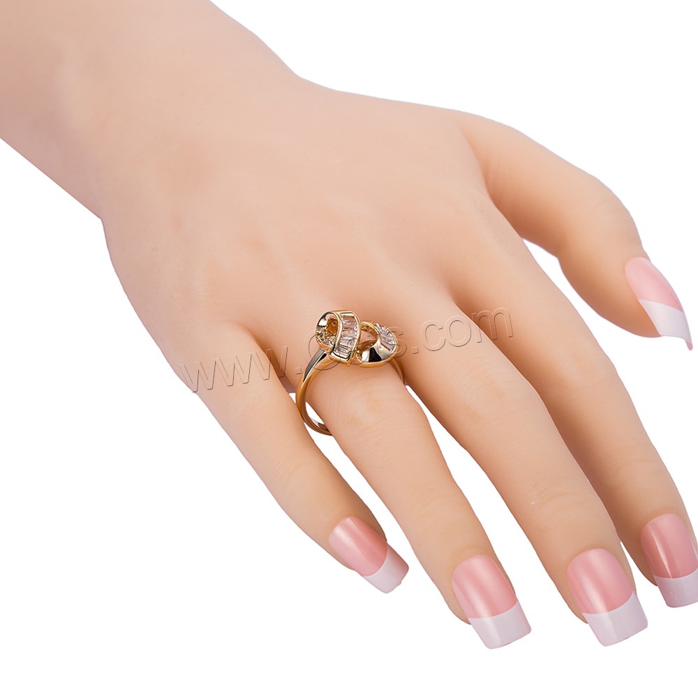 Gets® Finger Ring, Brass, real gold plated, different size for choice & with cubic zirconia & faceted, nickel, lead & cadmium free, 16mm, Sold By PC