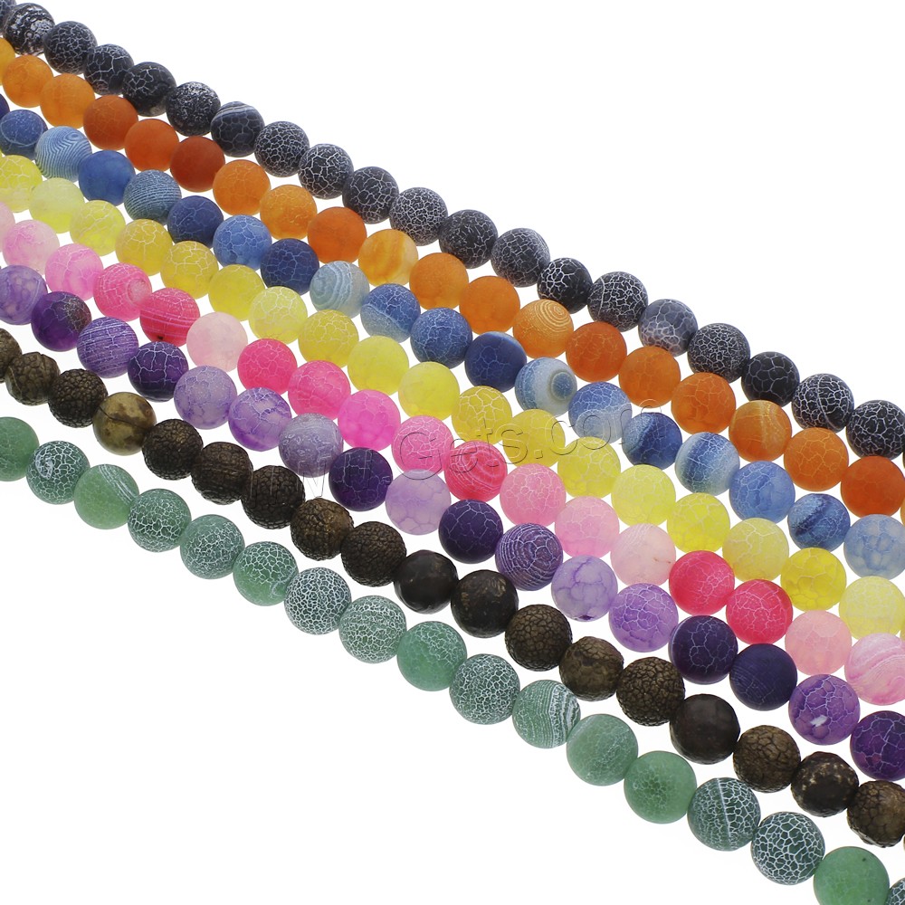 Выцветший агат Бусины, Круглая, разный размер для выбора, Много цветов для выбора, отверстие:Приблизительно 1.5mm, длина:Приблизительно 14.5 дюймовый, продается Strand