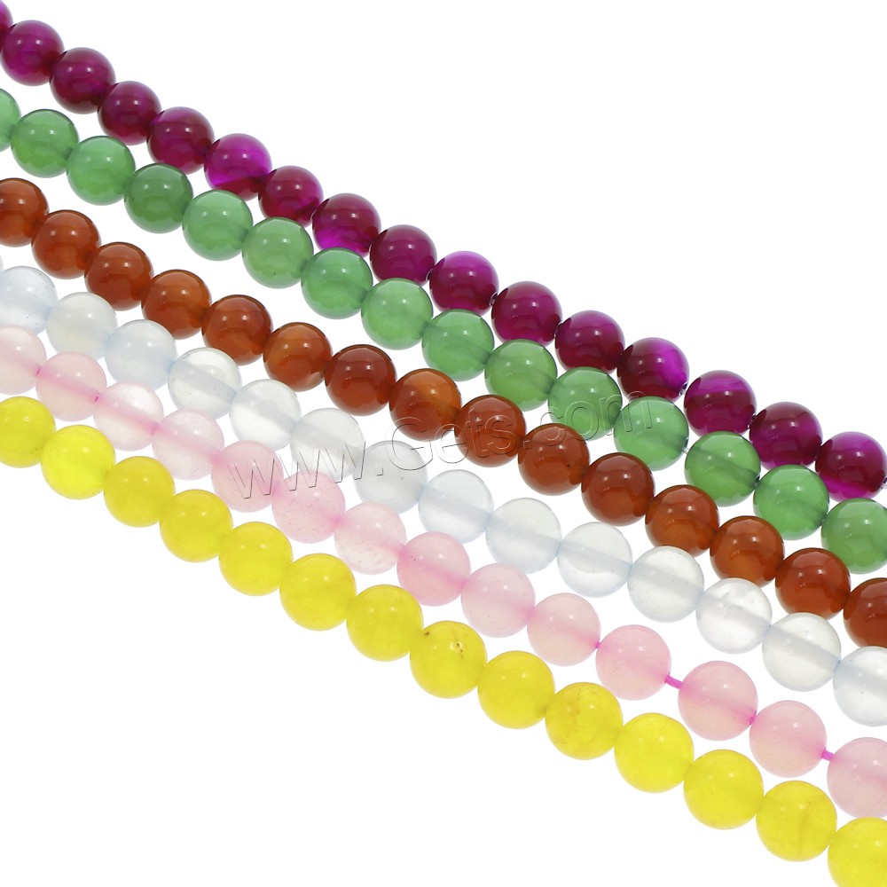 Agate perle teints, Rond, normes différentes pour le choix, plus de couleurs à choisir, Trou:Environ 1.5mm, Longueur:Environ 14.5 pouce, Vendu par brin