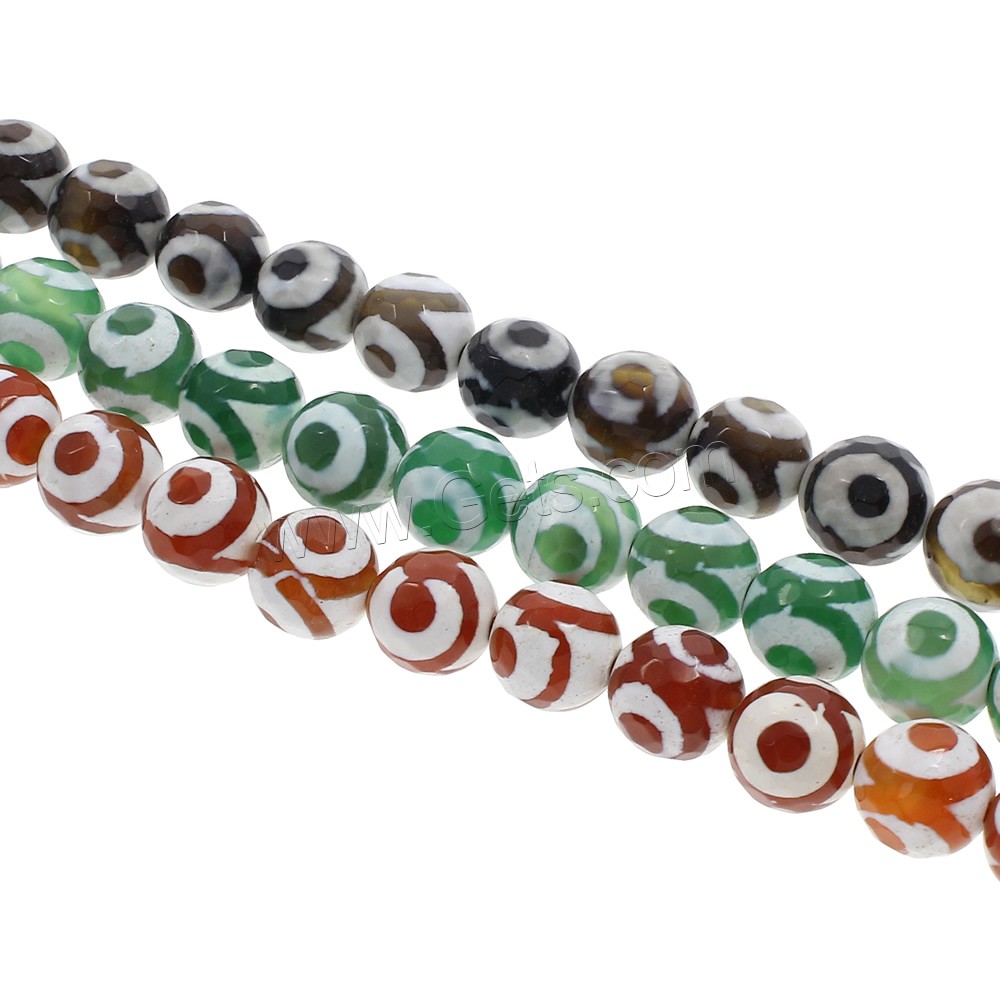 Tibetan Agate Beads, Round, different size for choice, more colors for choice, Hole:Approx 1.5mm, Length:Approx 14.5 Inch, Sold By Strand