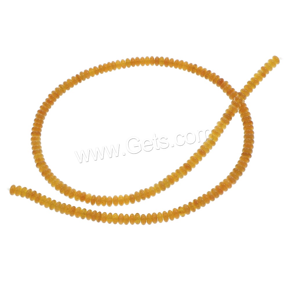 Gelber Achat Perle, Rondell, verschiedene Größen vorhanden, Bohrung:ca. 1mm, Länge:ca. 15 ZollInch, ca. 108PCs/Strang, verkauft von Strang