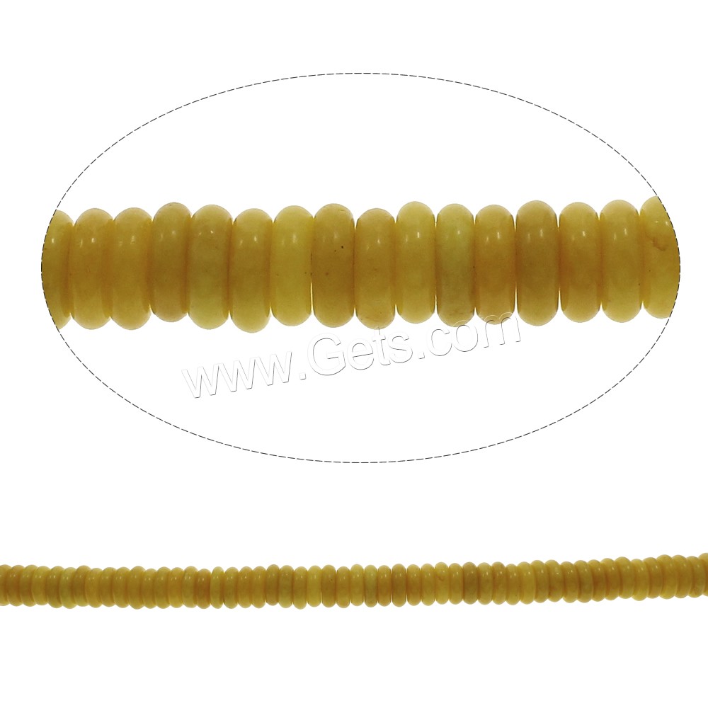 Gelber Achat Perle, flache Runde, verschiedene Größen vorhanden, Bohrung:ca. 1mm, Länge:ca. 15 ZollInch, ca. 110PCs/Strang, verkauft von Strang