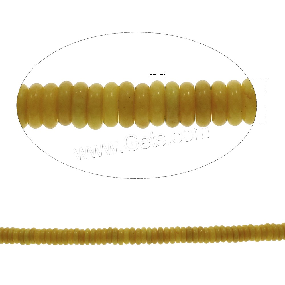 Gelber Achat Perle, flache Runde, verschiedene Größen vorhanden, Bohrung:ca. 1mm, Länge:ca. 15 ZollInch, ca. 110PCs/Strang, verkauft von Strang