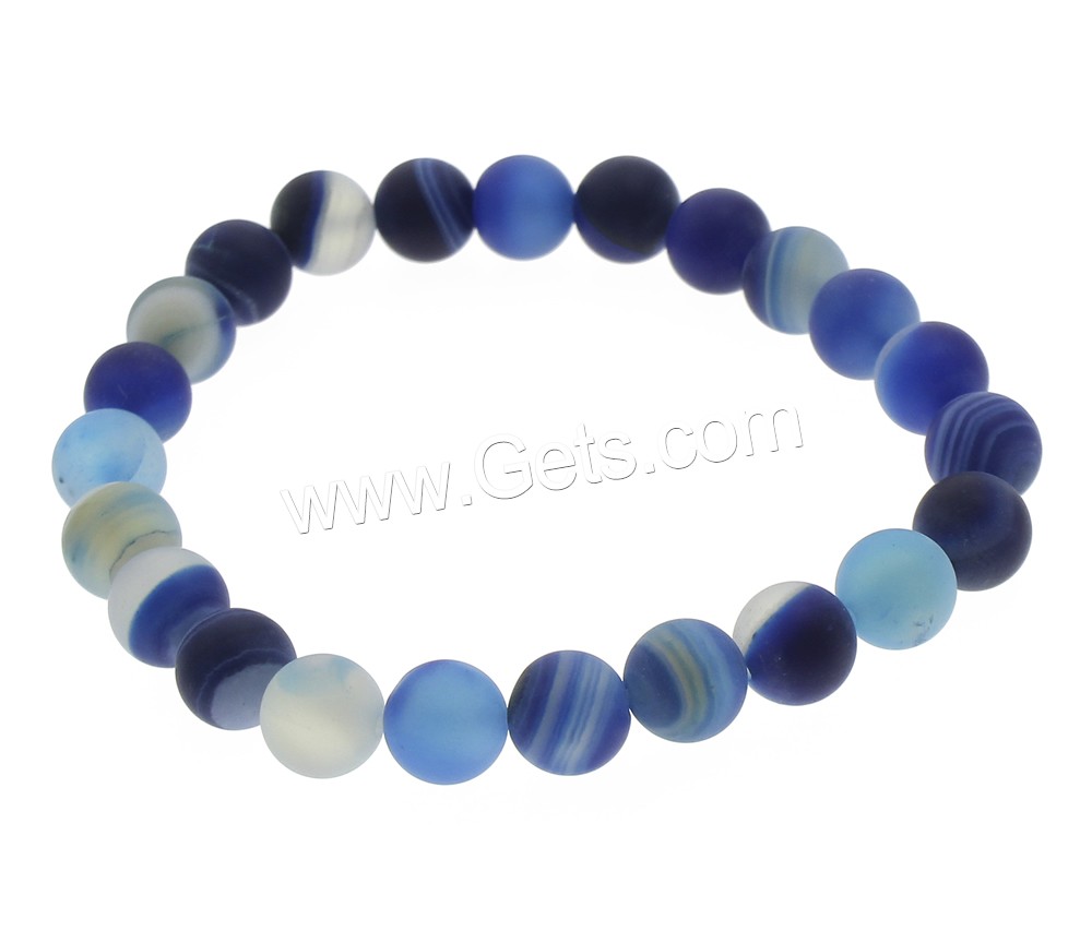 Lace Agate Bracelets, Round, different size for choice & frosted, more colors for choice, Length:Approx 7 Inch, Sold By Strand