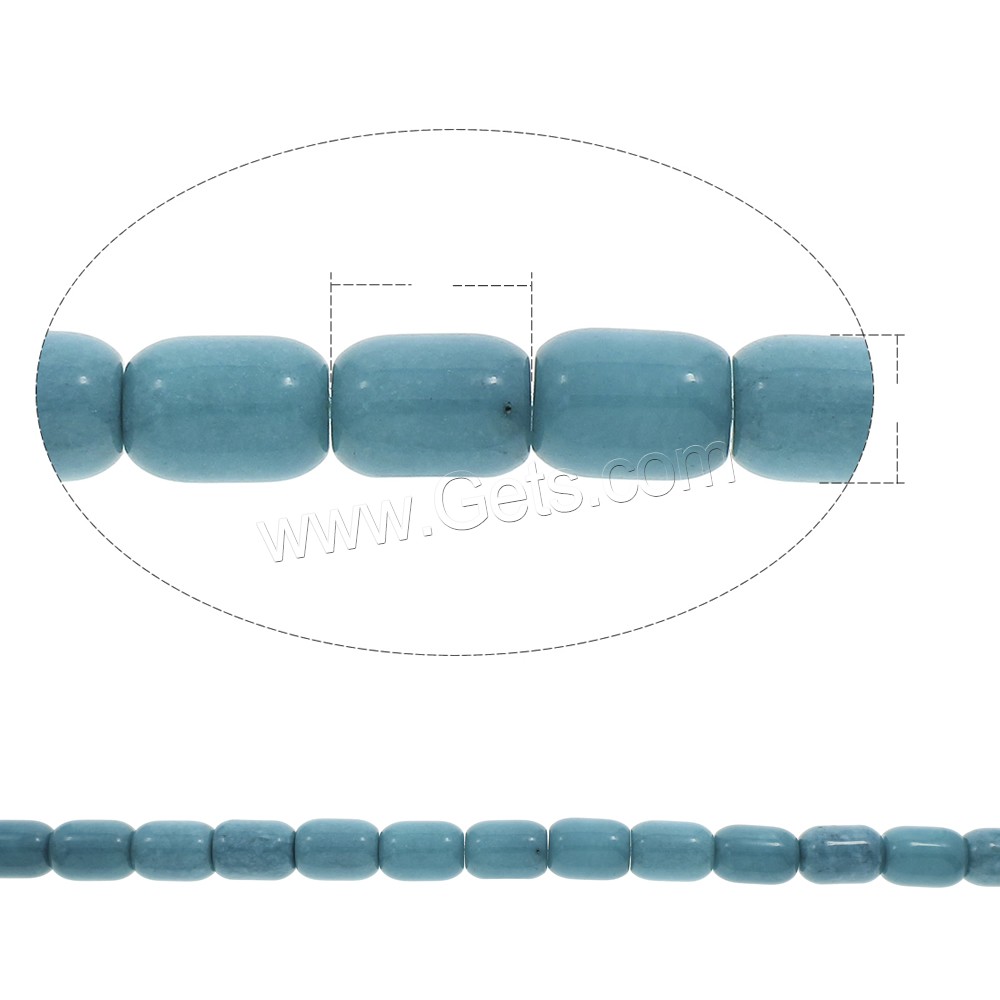 Ágata azul Abalorio, Columna, diverso tamaño para la opción, agujero:aproximado 1.5mm, longitud:aproximado 15 Inch, Vendido por Sarta