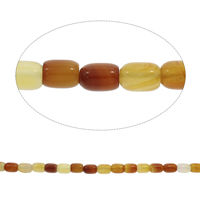 Natürliche gelbe Achat Perlen, Gelber Achat, Zylinder, verschiedene Größen vorhanden, Bohrung:ca. 1.5mm, Länge:ca. 15 ZollInch, verkauft von Strang