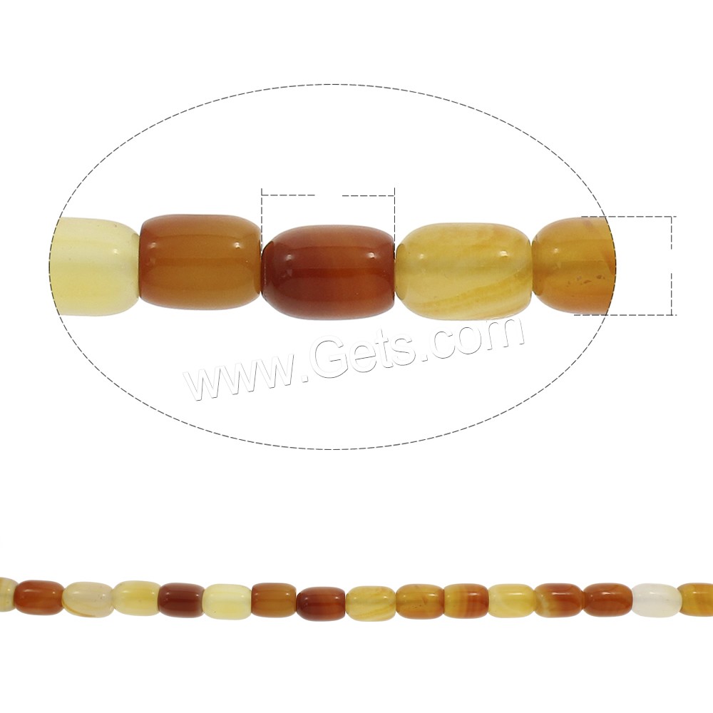 Perle Agate jaune naturelle, pilier, normes différentes pour le choix, Trou:Environ 1.5mm, Longueur:Environ 15 pouce, Vendu par brin