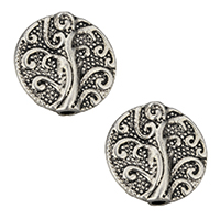 Zinc Alloy Flat Beads, Tree, antique silver color plated Approx 2mm 