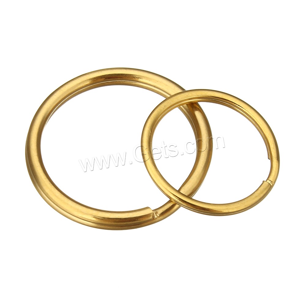anillo partido clave de acero inoxidable, chapado en color dorado, diverso tamaño para la opción, Vendido por UD