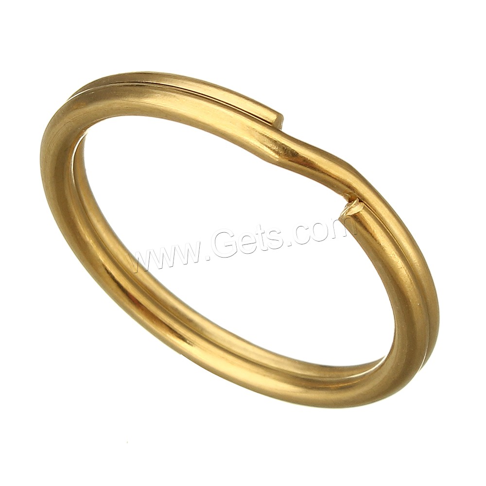 Нержавеющей стали ключевым раскол кольцом, нержавеющая сталь, плакирован золотом, разный размер для выбора, продается PC