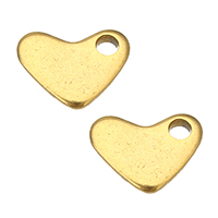 extensor de cadena de acero inoxidable , Corazón, chapado en color dorado, 7x5.5x1mm, agujero:aproximado 1.5mm, Vendido por UD