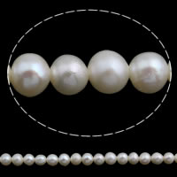 Perlas Patata Freshwater, Perlas cultivadas de agua dulce, natural, Blanco, 5-6mm, agujero:aproximado 0.8mm, longitud:aproximado 14.5 Inch, Vendido por Sarta