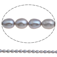 Perlas Arroz Freshwater, Perlas cultivadas de agua dulce, gris, 8-9mm, agujero:aproximado 0.8mm, longitud:aproximado 15.5 Inch, Vendido por Sarta