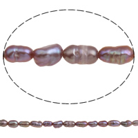 Perlas cultivadas de agua dulce Abalorio, Barroco, natural, Púrpura, 3-4mm, agujero:aproximado 0.8mm, longitud:aproximado 15 Inch, Vendido por Sarta