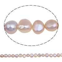 Button Cultured Freshwater Pearl Beads, natural, purple, 6-7mm Approx 0.8mm Approx 15.5 Inch 