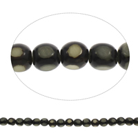 DIY buddhistische Perlen, Bodhi, Würfel, originale Farbe, 10-12mm, Bohrung:ca. 1.5mm, Länge:ca. 15 ZollInch, ca. 28PCs/Strang, verkauft von Strang