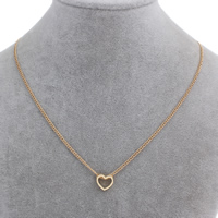 Zinc Alloy Iron Chain Necklace, with iron chain, with 5cm extender chain, Heart, gold color plated, twist oval chain, lead & cadmium free Approx 16.5 Inch 