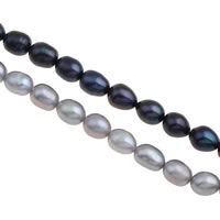 Perlas Arroz Freshwater, Perlas cultivadas de agua dulce, más colores para la opción, 7-8mm, agujero:aproximado 0.8mm, longitud:aproximado 15 Inch, Vendido por Sarta