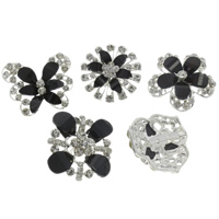 Zinc Alloy Jewelry Brooch, with Acrylic, platinum color plated, with rhinestone & mixed, lead & cadmium free - 