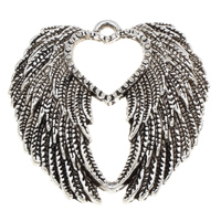 Wing Shaped Zinc Alloy Pendants, antique silver color plated, lead & cadmium free Approx 2.5mm 