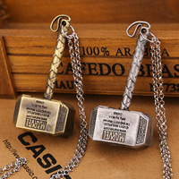 Zinc Alloy Iron Chain Necklace, with iron chain, Hammer of Thor, plated, rolo chain lead & cadmium free Approx 19.5 Inch 