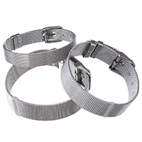 Stainless Steel Mesh Belt Buckle Bracelet, adjustable original color Approx 8.5 Inch 