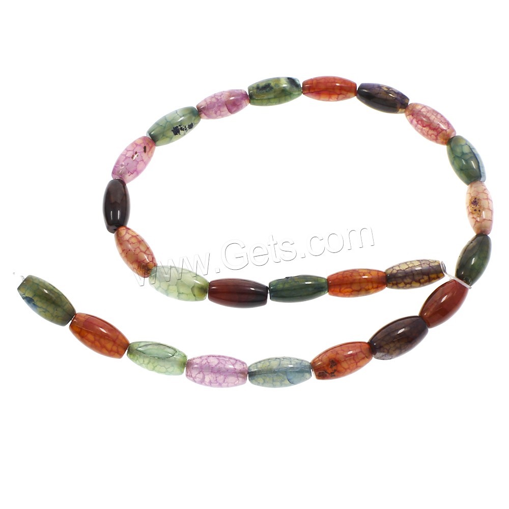 Crackle Agate Beads, Oval, different size for choice, mixed colors, Hole:Approx 1mm, Length:Approx 15-15.5 Inch, Sold By Strand