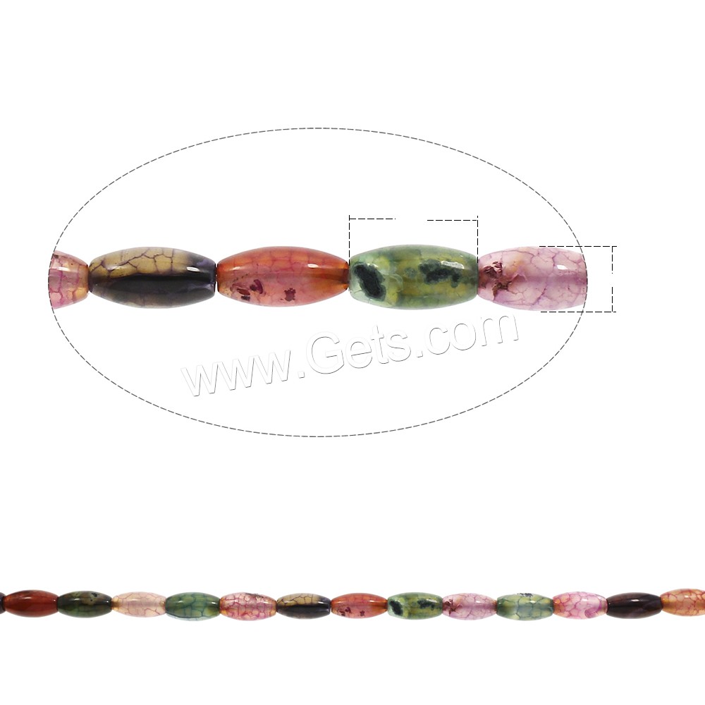 Crackle Agate Beads, Oval, different size for choice, mixed colors, Hole:Approx 1mm, Length:Approx 15-15.5 Inch, Sold By Strand