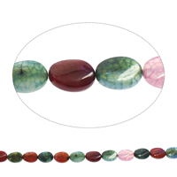 Crackle Agate Beads, Flat Oval, mixed colors Approx 1mm Approx 15 Inch, Approx 