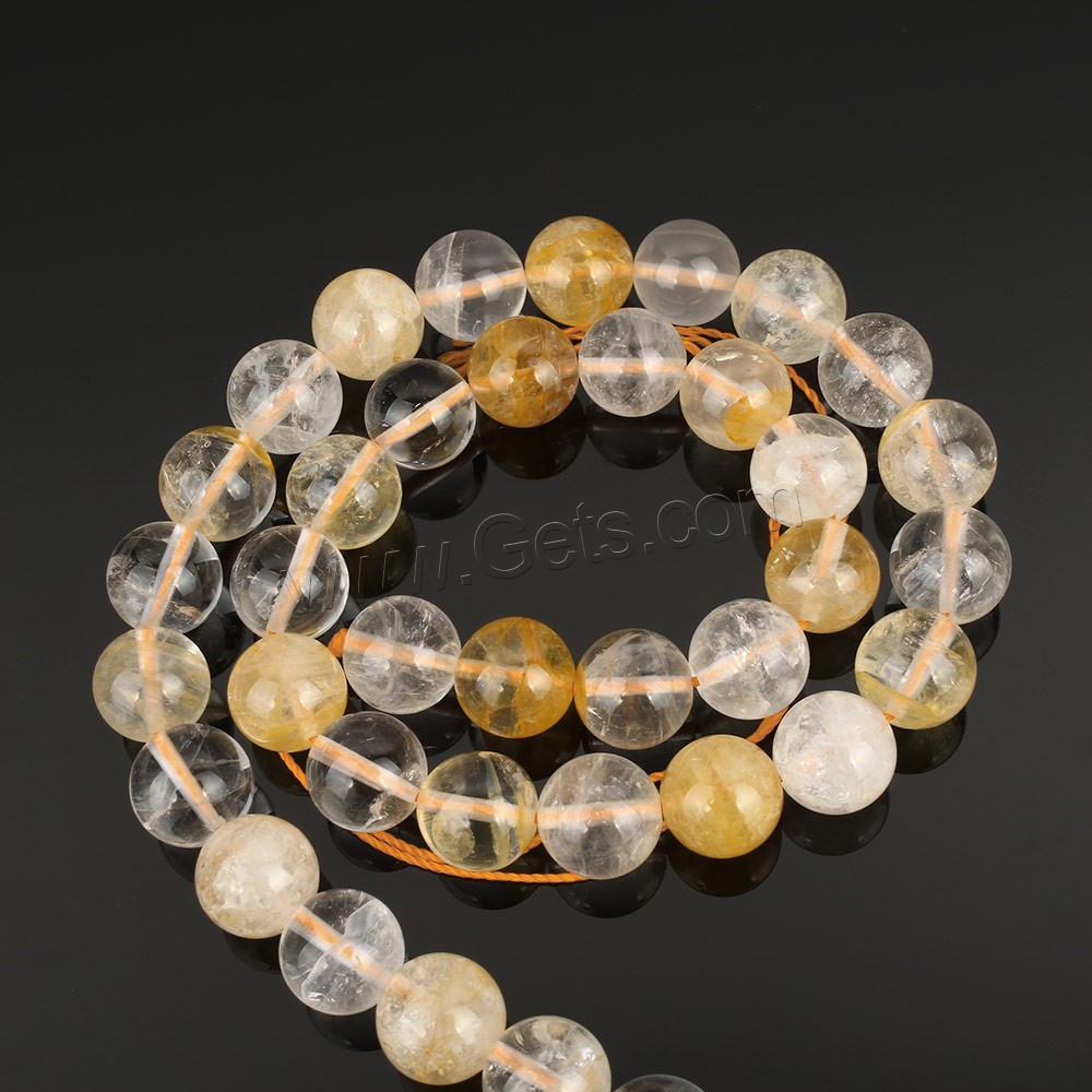 Natural Citrine Beads, Round, November Birthstone & different size for choice, Hole:Approx 1mm, Length:Approx 15.5 Inch, Sold By Strand
