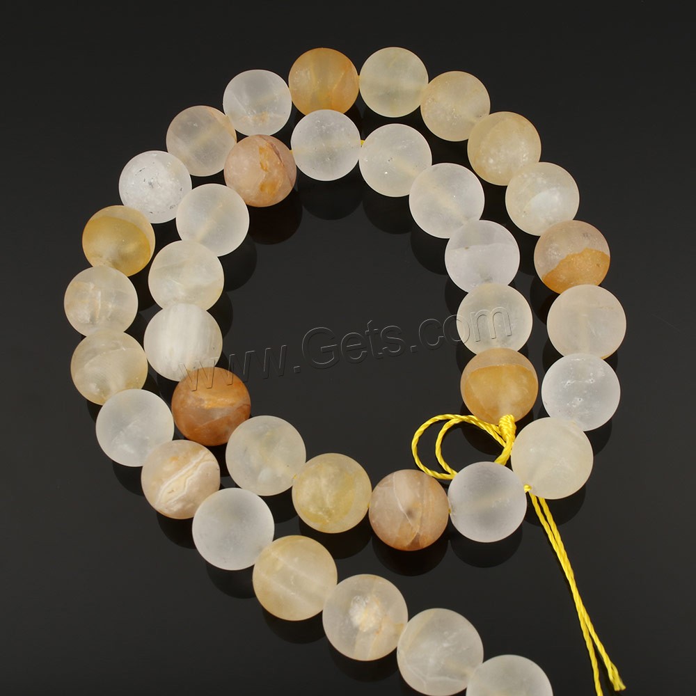 Natural Citrine Beads, Round, November Birthstone & different size for choice & frosted, Hole:Approx 1mm, Length:Approx 15.3 Inch, Sold By Strand