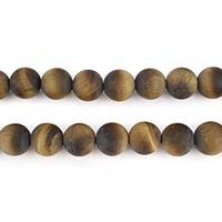 Tiger Eye Beads, Round, natural & frosted, Grade AB Approx 1mm Approx 15.8 Inch 